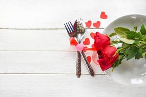 cena de san valentín amor romántico comida y amor concepto de cocina foto