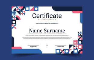 Flat Modern Certificate Template vector