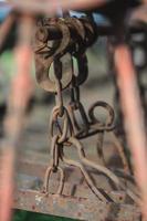 close-up of an old rusty chain for fastening various accessories in the household photo