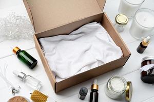 Candle DIY gift box with soy wax, candle, tag and essential oil for candle crafting