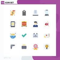 Mobile Interface Flat Color Set of 16 Pictograms of email machine wear home blender Editable Pack of Creative Vector Design Elements