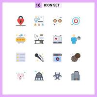 16 Creative Icons Modern Signs and Symbols of table space fancy glasses astronomy shutdown Editable Pack of Creative Vector Design Elements