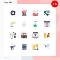 Modern Set of 16 Flat Colors and symbols such as emoji man clean time phone Editable Pack of Creative Vector Design Elements