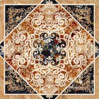 diseño de mosaicos digitales. 3d renderizar decoración de azulejos de cerámica de colores. mosaico de damasco abstracto sin costuras con adornos geométricos y florales, azulejos antiguos detalles intrincados foto