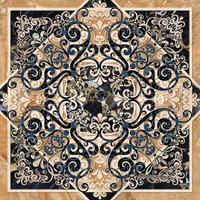 Digital tiles design.  3D render Colorful ceramic wall tiles decoration. Abstract damask patchwork seamless pattern with geometric and floral ornaments, Vintage tiles intricate details photo