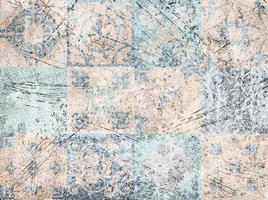 Digital tiles design.  3D render Colorful ceramic wall tiles decoration. Abstract damask patchwork seamless pattern with geometric and floral ornaments, Vintage tiles intricate details photo