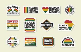 Black History Month Sticker Collection vector
