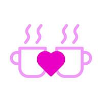 cup icon dualtone pink style valentine vector illustration perfect.