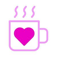 cup icon dualtone pink style valentine vector illustration perfect.