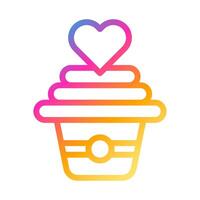 cake icon gradient style valentine vector illustration perfect.