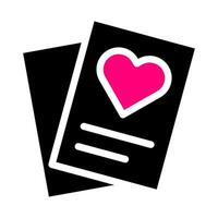 icono de papel sólido negro rosa estilo san valentín vector ilustración perfecto.