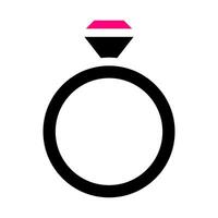 anillo icono sólido negro rosa estilo san valentín vector ilustración perfecto.