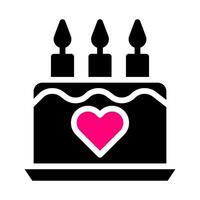 cake icon solid black pink style valentine vector illustration perfect.