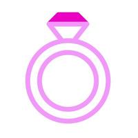 anillo icono dualtone rosa estilo san valentín vector ilustración perfecto.