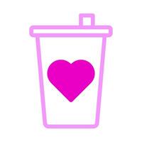 cup icon dualtone pink style valentine vector illustration perfect.