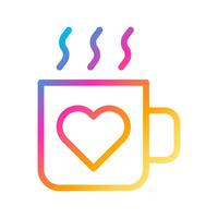 cup icon gradient style valentine vector illustration perfect.