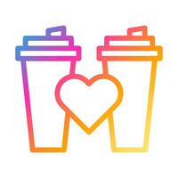 cup icon gradient style valentine vector illustration perfect.