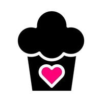 cake icon solid black pink style valentine vector illustration perfect.