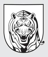 tigre ilustración diseño cara emblema símbolo vector