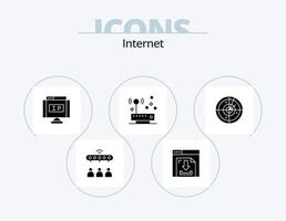 Internet Glyph Icon Pack 5 Icon Design. radar. network. internet. internet. connection vector