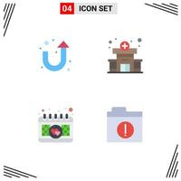 4 Creative Icons Modern Signs and Symbols of arrow alert clinic calendar folder Editable Vector Design Elements