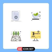 4 User Interface Flat Icon Pack of modern Signs and Symbols of app agriculture program drink tree Editable Vector Design Elements