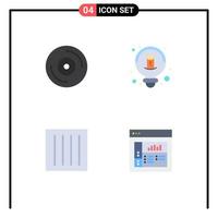 Group of 4 Modern Flat Icons Set for album dry creative care design Editable Vector Design Elements