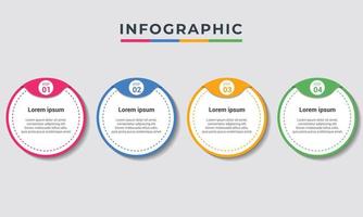 Plantilla de diseño de diseño de gráfico de información de diagrama de proceso circular de infografía empresarial de opción de 4 pasos vector