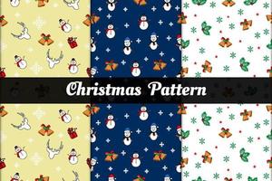 Seamless christmas pattern set vector