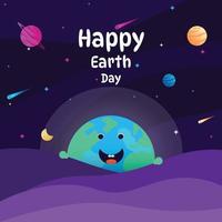 Earth with planet abstract design style for earth day vector