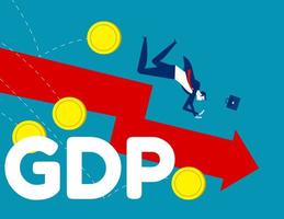 Government budget. Concept business down GDP vector illustration, Gross domestic product, Flat cartoon character style design