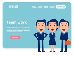 Group of happy character team. Teamwork concept, Web banner vector