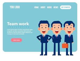 Group of happy character team. Teamwork concept, Web banner vector