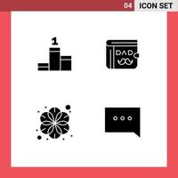 Set of Commercial Solid Glyphs pack for position massage wallet fathers day bubble Editable Vector Design Elements