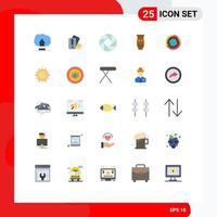 User Interface Pack of 25 Basic Flat Colors of management indian camera india culture Editable Vector Design Elements