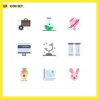Set of 9 Modern UI Icons Symbols Signs for laboratory news gender development computer Editable Vector Design Elements