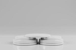 podio blanco minimalista en renderizado 3d foto