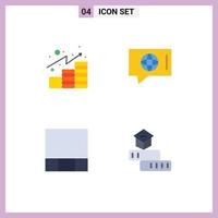 4 Thematic Vector Flat Icons and Editable Symbols of analytics layout investments technical knowledge Editable Vector Design Elements