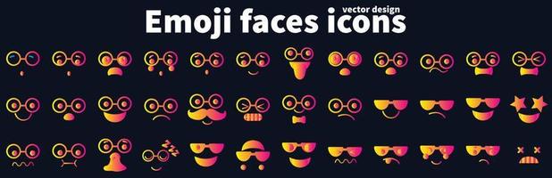 emoji caras iconos diseño vectorial mala y buena revisión reacción feliz y triste