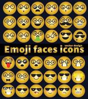 emoji caras iconos diseño vectorial mala y buena revisión reacción feliz y triste