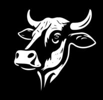 Minimalist lineart style symbol with cow animal head vector