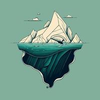 giant ice mass iceberg floating vector