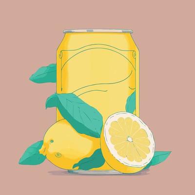 Lemonade drink in aluminum can