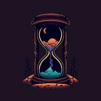 Sand clock hourglass time vector