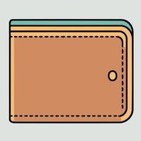 billetera de cuero para guardar tarjetas de dinero y documentos vector