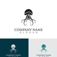 diseño de ilustración de icono de medusa, plantilla de logotipo simple vector