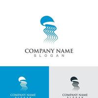 Jellyfish icon illustration design, simple logo template vector