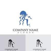 Jellyfish icon illustration design, simple logo template vector