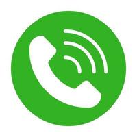 Green telephone icon, telephone icon ai format vector