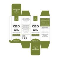 plantilla de diseño de caja cbd para diseño de etiqueta cbd, diseño de empaque de producto vector